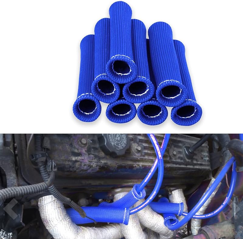 Protetor térmico para cabos de vela Middrivr em fibra de vidro – 8 unidades de 15,24 cm, azul