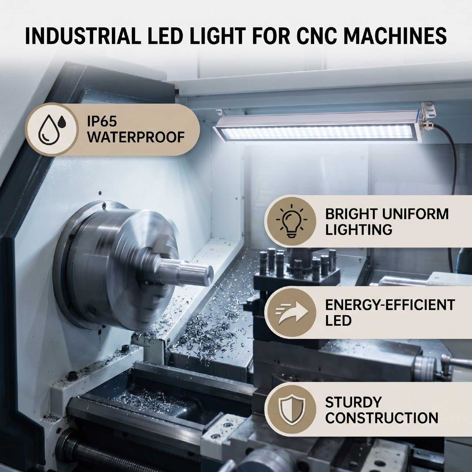 Lampada a Tubo a LED per Macchine Industriali, Lampada da Lavoro a LED da 12 W, Lavoro Illuminazione da Officina a Tubo per Macchina CNC, 1,57x17,7 Pollici