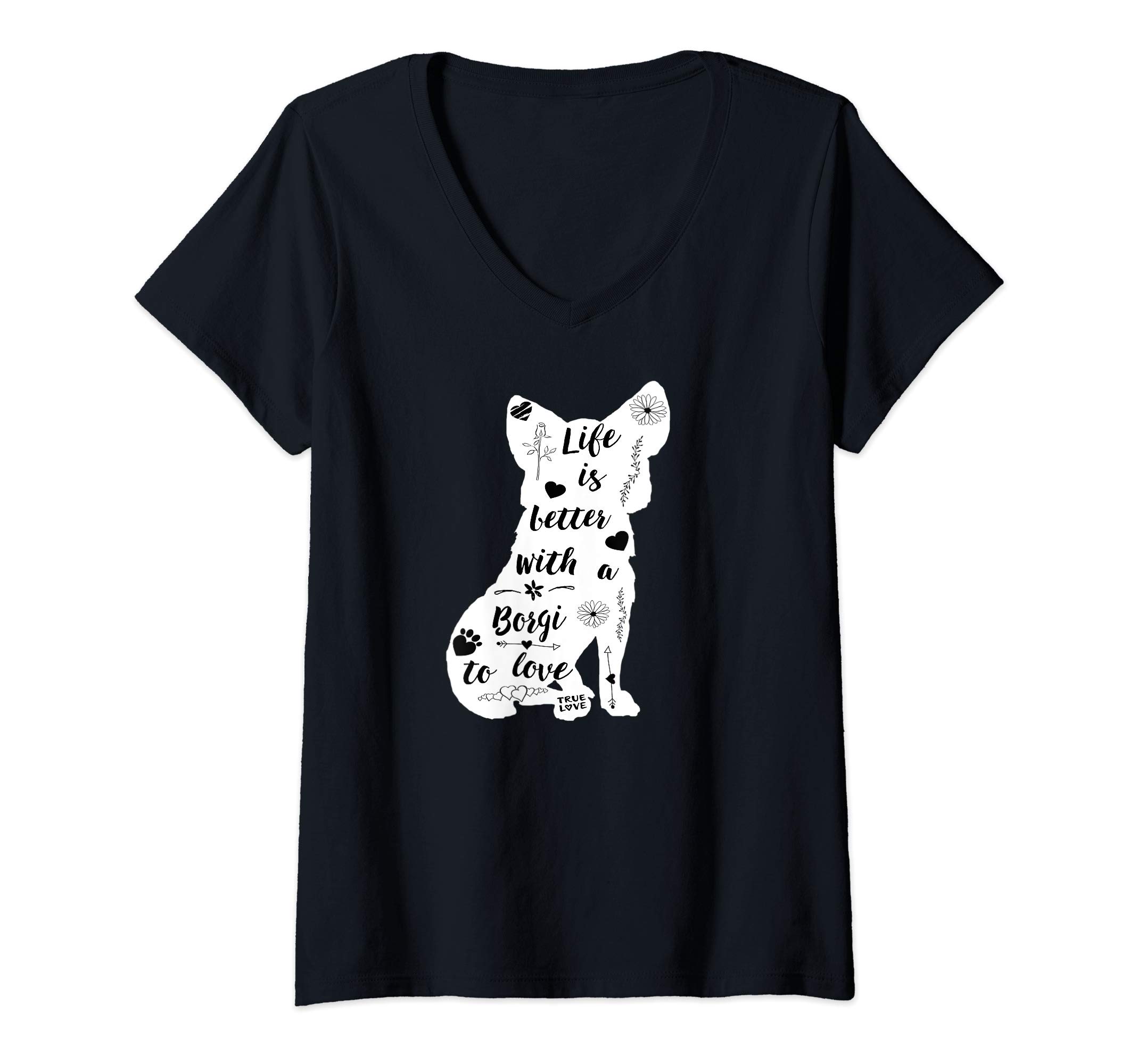 Womens Borgi Shirt Design for Borgi Dog Lovers V-Neck T-Shirt