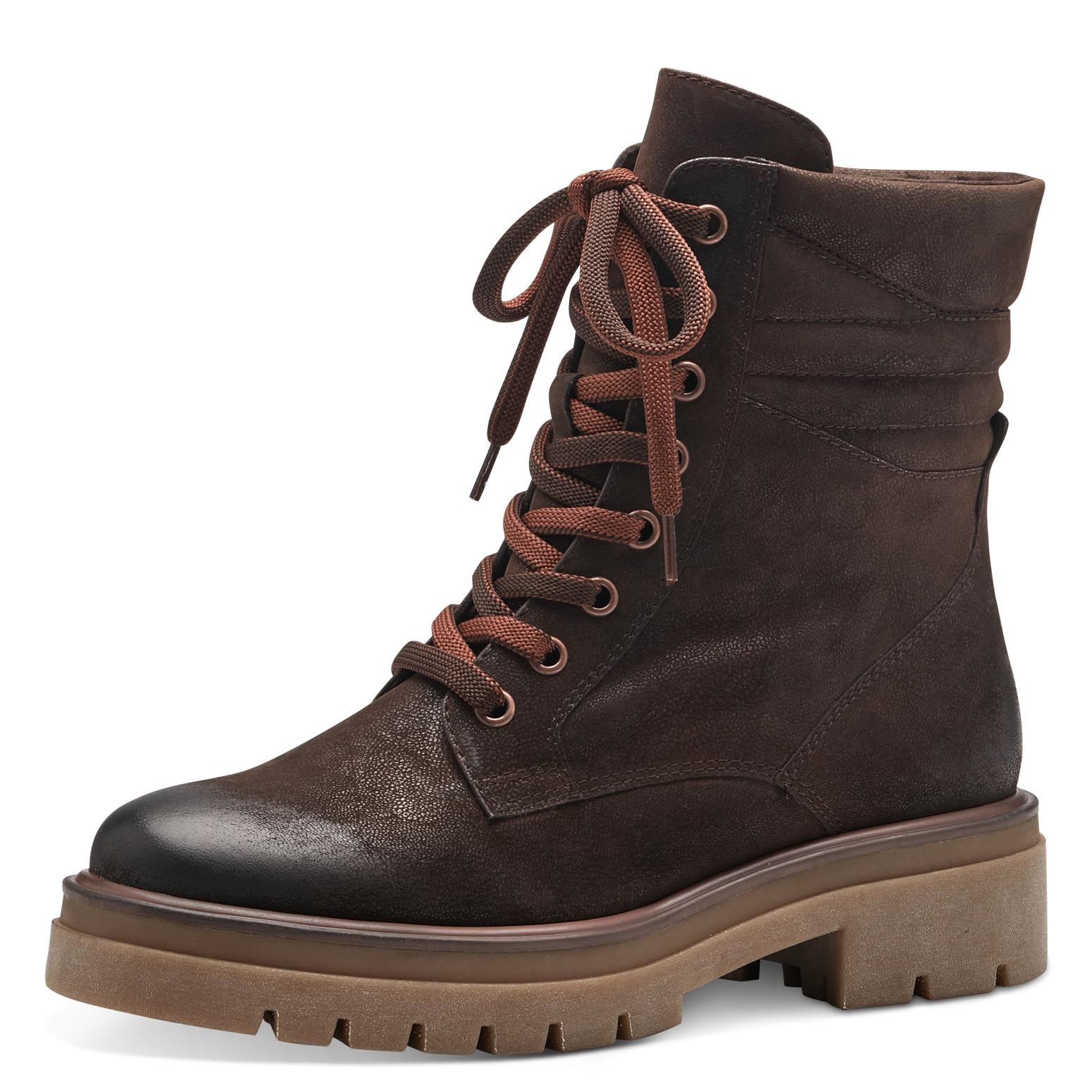 MARCO TOZZI Damen Stiefeletten zum Schnüren aus Kunstleder Plateau