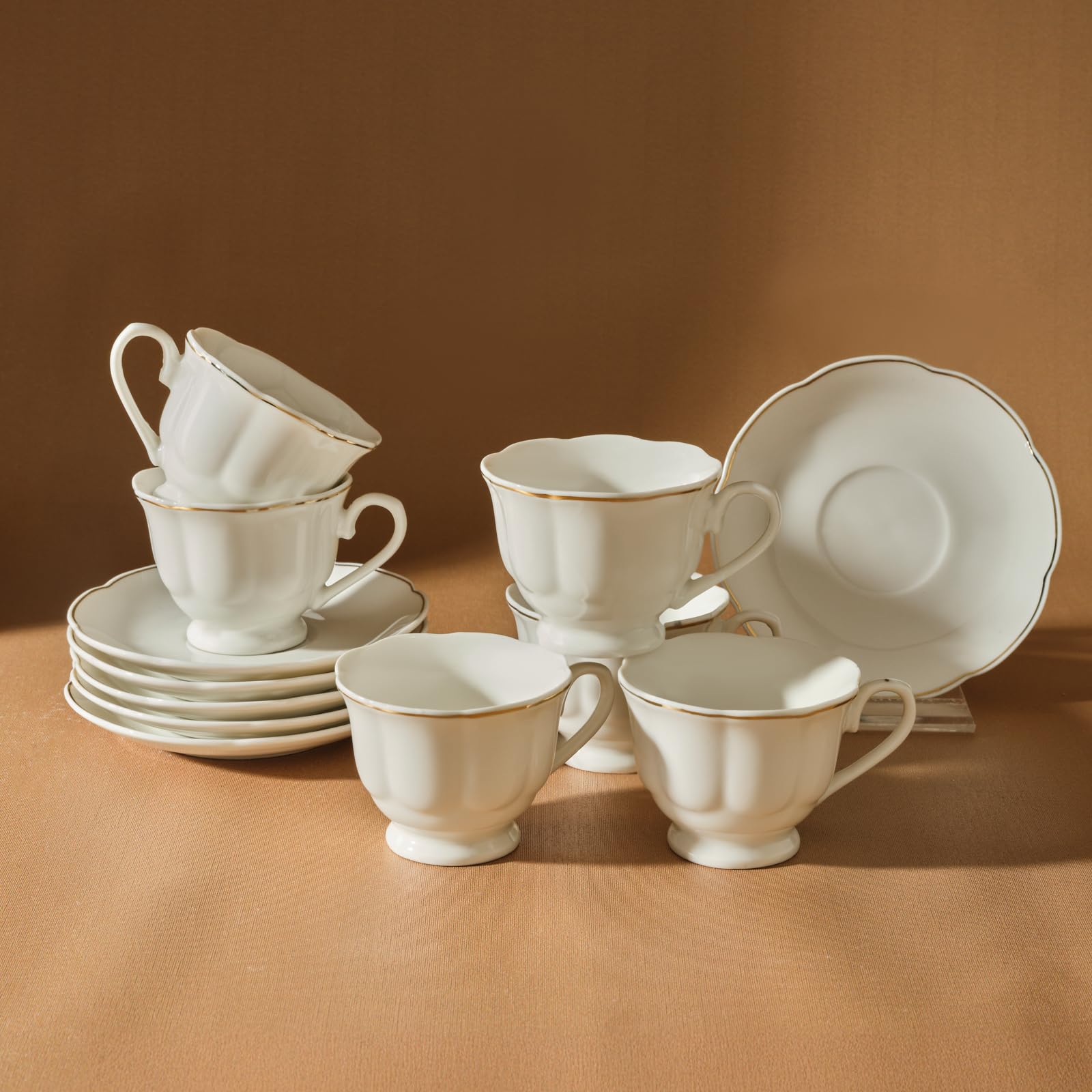 KARACA Cloche Set de gobelets à café pour 6 personnes 90 ml, Service à café, Design unique, Ambiance Soin