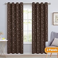 Vista 339 de BGment Room Darkening Curtains 95 Inches Long, Grommet Thermal Insulated Blackout Curtains with Wave Line and Dots Printed for Bedroom, 2 Panels