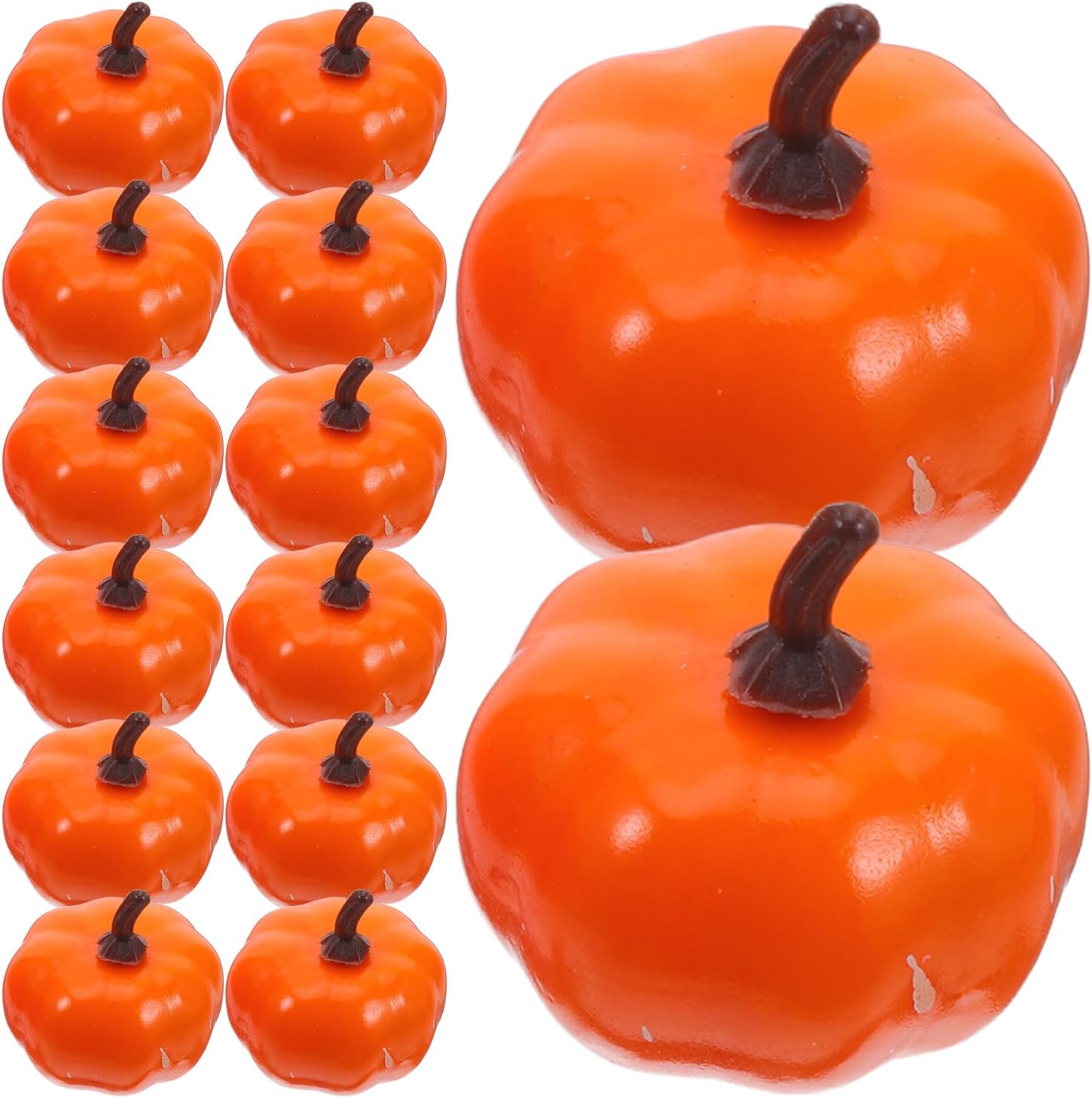 24PCS Mini Pumpkins, Artificial Pumpkins Foam Simulation Pumpkins Orange Fake Fruit Home Decor Fall Harvest Halloween Thanksgiving Party Decorations