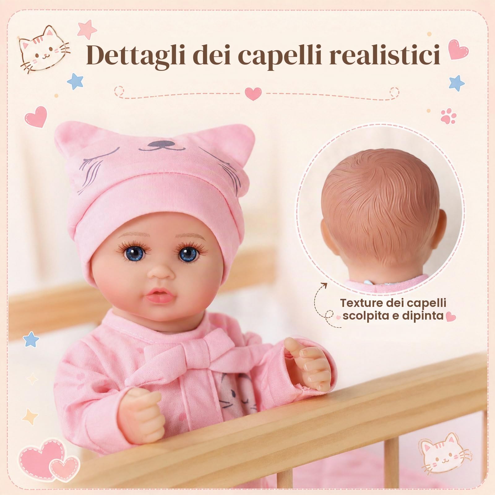 BABESIDE Bambole Gemelle 30cm Corpo Tutto in Vinile Bambola 3+ Anni | Bambole Set Gemelle, Corpo tutto in vinile, Arti flessibili, Perfetto per il gioco di ruolo
