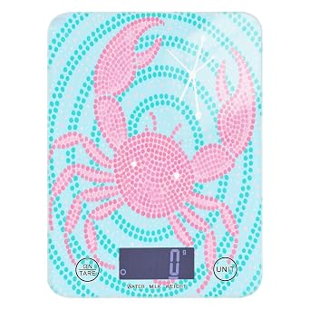 Easy Clean Food Scale for Diet 11lb/0.18oz, 5kg/5g Pointillism Style Blue Pink Small Scales with 4 Unit for Baking Roasting Baking Batteries not Included bascula para pesar