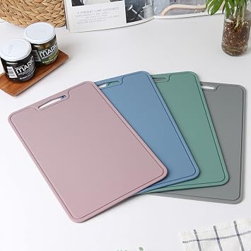Premium Thick & Flexible Silicone Cutting Mat, BPA Free, Knife Friendly, Non-Toxic, Anti-Slip, Dishwasher Safe, Space Saving, Easy Grip Handle, Ergonomic Design, Chopping Board (Blue, Medium)