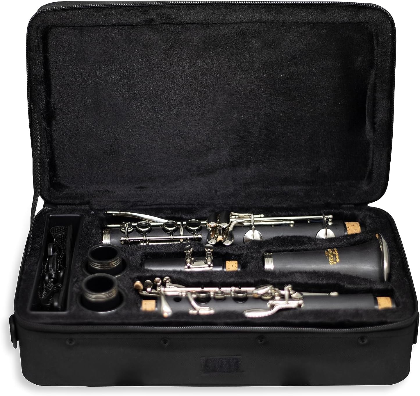 GKW Professional Ebonite Bb Clarinet Set for Beginners &amp; Intermediate Players, Silver-Plated Keys, Warm Clear Tone, Includes Hard Case, Musical Instrument for School Band