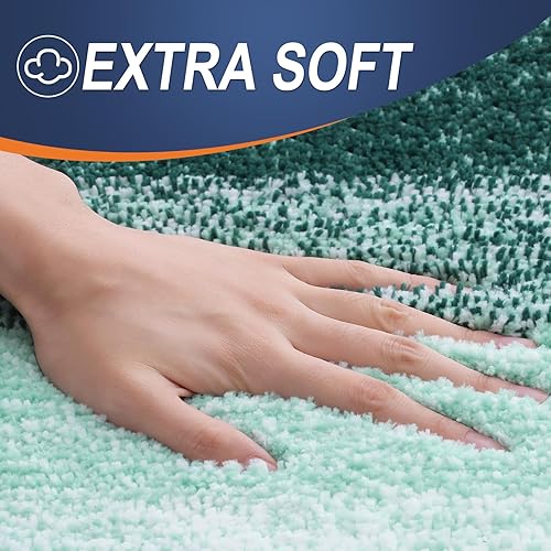 Miniatura 54 de OLANLY Juego de 2 alfombras de baño de 2 piezas, alfombras de baño de microfibra suave y absorbente y alfombra de inodoro con contorno