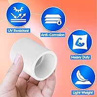 Vista 5 de 10 piezas de acoplamiento de PVC blanco de 1/2 pulgada, enchufe x zócalo, conector de adaptador de enchufe de PVC Sch40 de grado de construcción