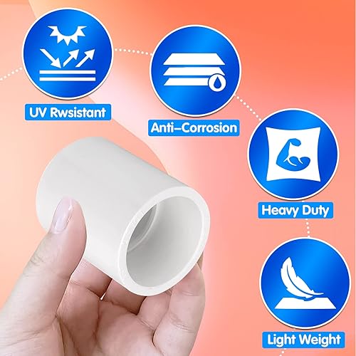 Miniatura 5 de 10 piezas de acoplamiento de PVC blanco de 12 pulgada, enchufe x zócalo, conector de adaptador de enchufe de PVC Sch40 de grado de construcción de