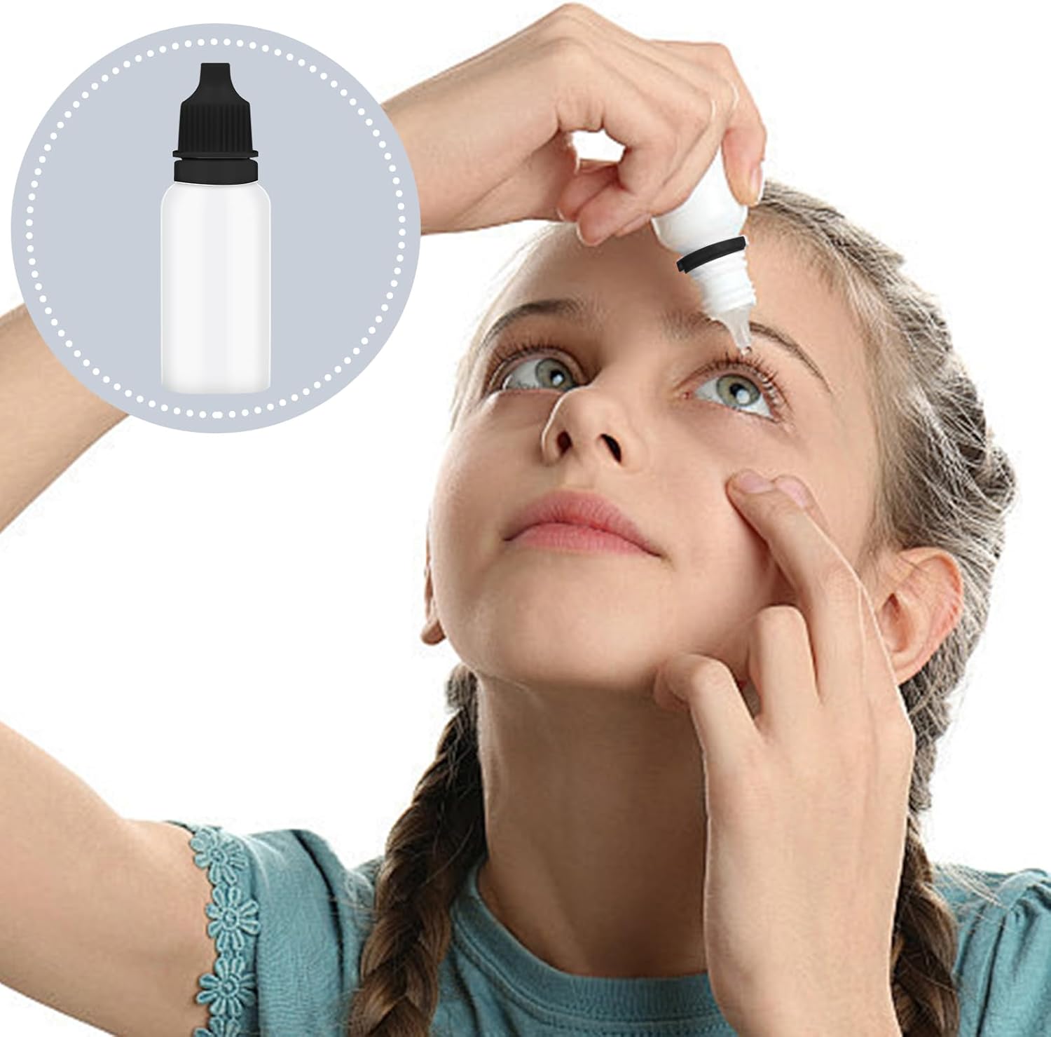 50Pcs Small Empty Squeeze Dropper Bottles Plastic Thin Tip Dropper Bottles 15ML Portable Squeezable Liquid Dropper with Cap and Plug for Oil Liquid Storage (Black)