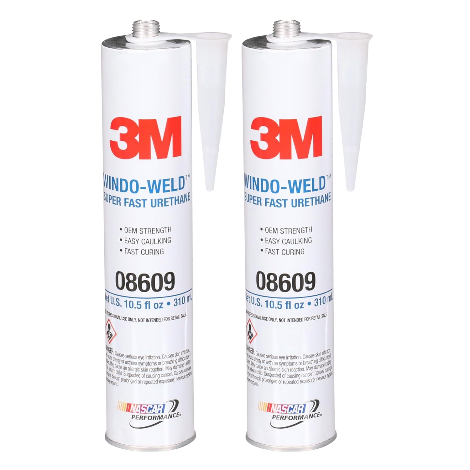 3M 08609 Window-Weld Super Fast Urethane Black Cartridge - 10.5 fl oz, 2 Pack