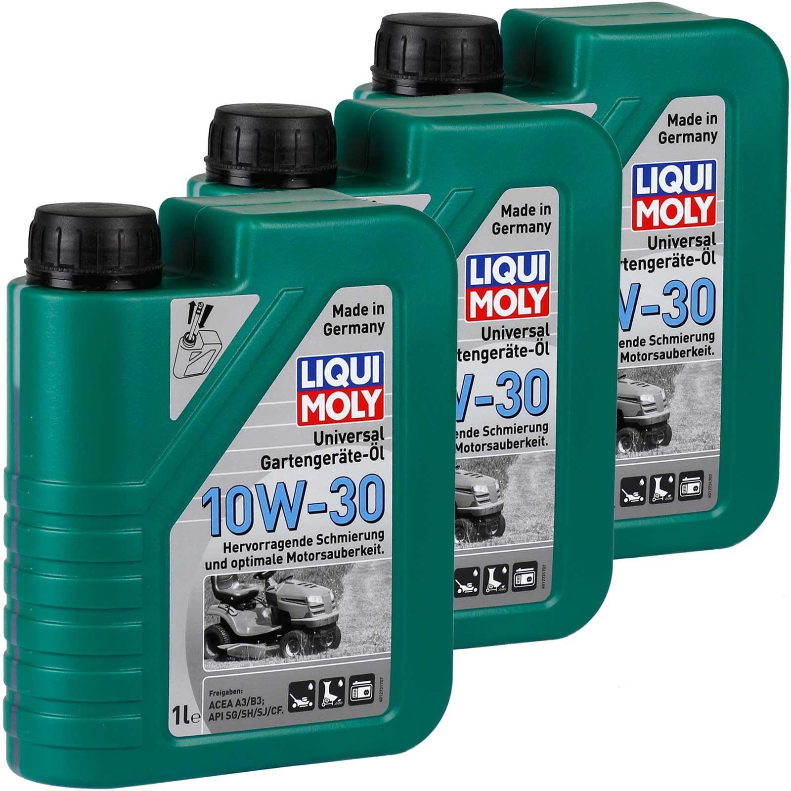 3x LIQUI MOLY 1273 Universal Gartengeräte-Öl 10W-30 4-Takt 1L