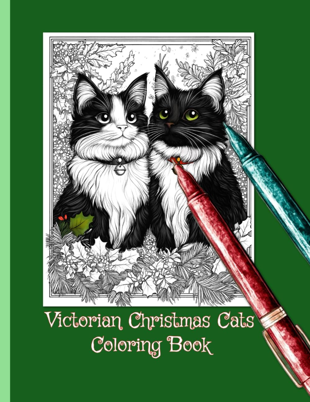 Victorian Christmas Cats Coloring Book