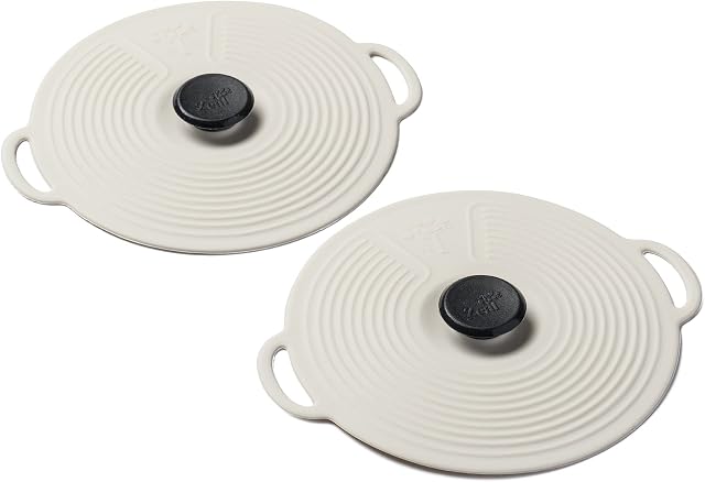 Zeal L250C Silicone Keep Fresh Storage Airtight Seal Mini Lid Reusable Eco-Friendly Classic Design Set of 2 Cream (10cm/4")