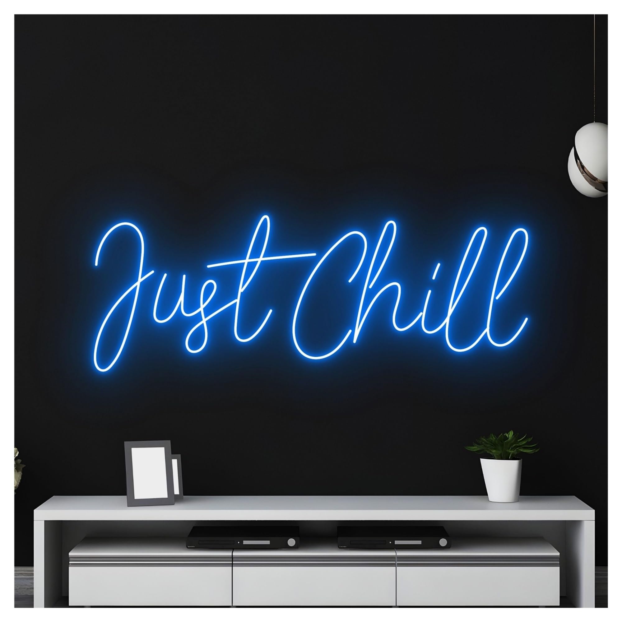 XENITE Luces Art Decoration Christmas Letrero De Neón Just Chill Con Luz LED Regulable Para Tienda, Sala De Estar, Dormitorio, Bar, Club, Fiesta, Decoración De Pared, 45cm