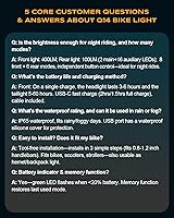 Vista 8 de Luces de bicicleta, juego de luces de bicicleta recargables ultradelgadas y ligeras, [5+6 modos] Luces de bicicleta dobles USB-C delanteras