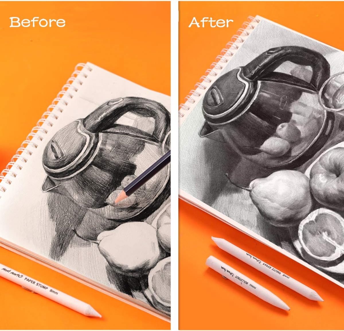 Paper Pencil Sketch Rub Paint Paper Brush Pen Blending Stumps and Tortillions Paper Art Blenders Drawing Art Blenders (12PCS)