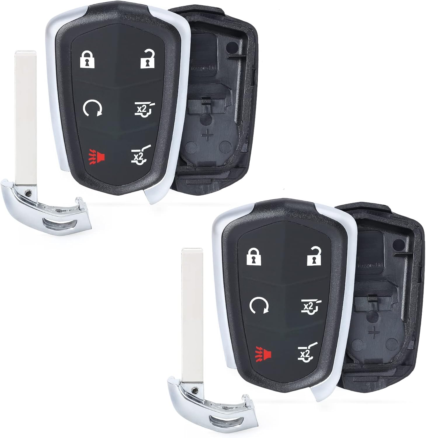 Beefunny Replacement Remote Car Key Shell Case Fob 6 Button for Cadillac Escalade, ESV 2015-2018 (Key Shell)