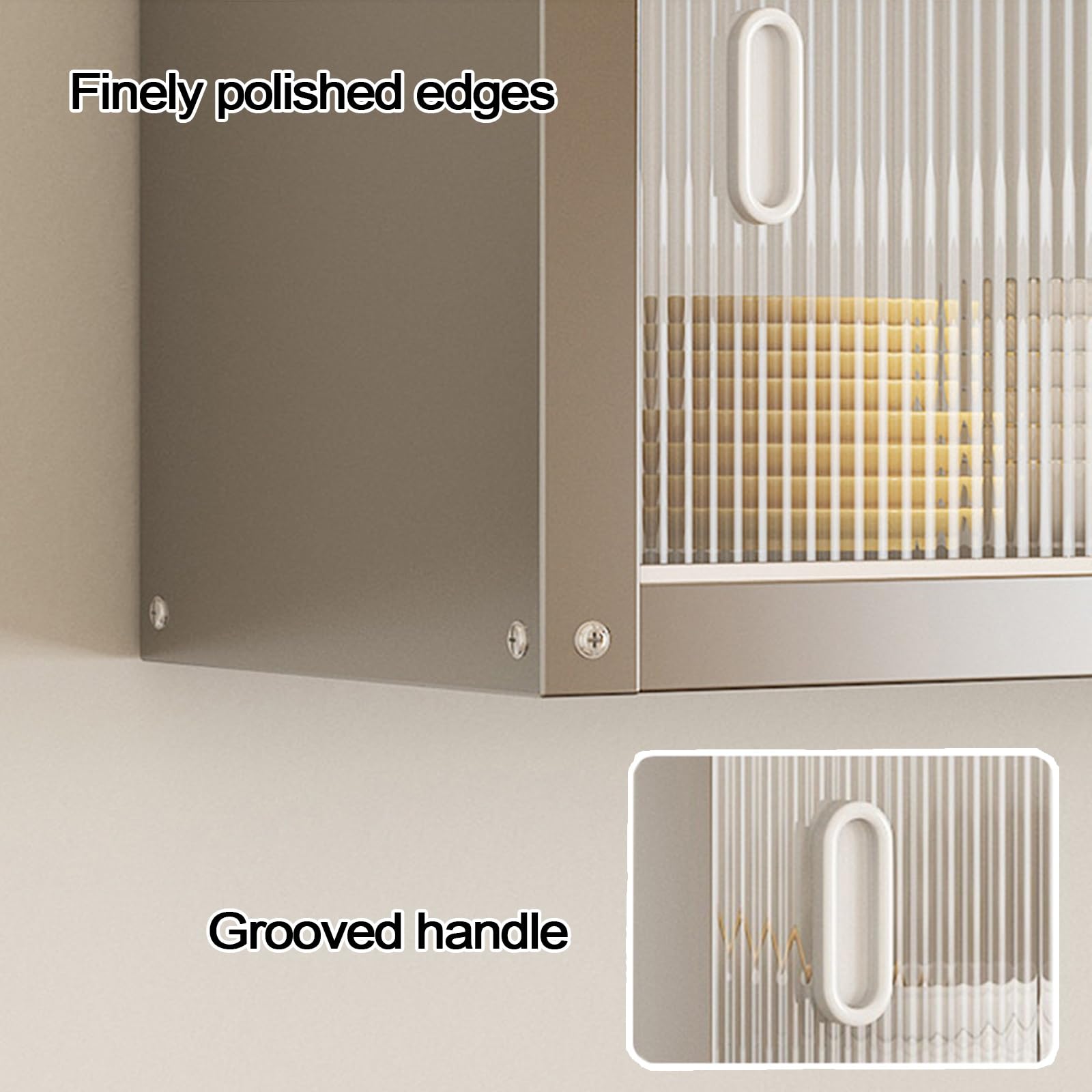 Meuble Haut de Cuisine Matériaux Acier Inoxydable et Acrylique Meuble Suspendu Salle de Bain avec Portes Coulissantes for Les Garages, Les Caves et Les Entrepôts Charge Maximale 25 Kg(100*30*70cm)