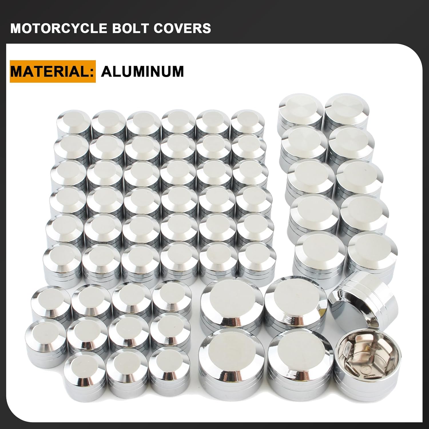 Motorcycle Bolt Covers Head Bolts Engine Toppers Caps Kit for Harley 2017-2025 Touring Road King Street Glide Electra Road Glides 2018-2025 Softail Fatbob Breakout (Chrome)