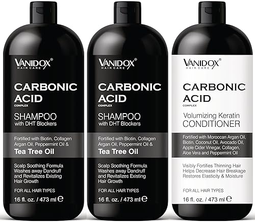 Champú y acondicionador de ácido carbónico para hombres y mujeres, acondicionador hidratante profundo espesa, suaviza y suaviza el crecimiento y