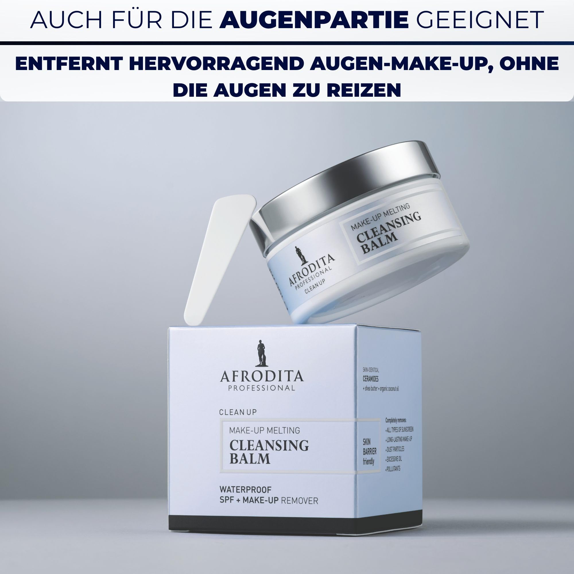 Afrodita Professional Clean Up Cleansing Balm 100 ml, Premium ölbasierter Make-up Entferner & Gesichtsreinigungsbalsam, Waterproof, mit Ceramiden Shea Butter & Kokosöl, für trockene empfindliche Haut