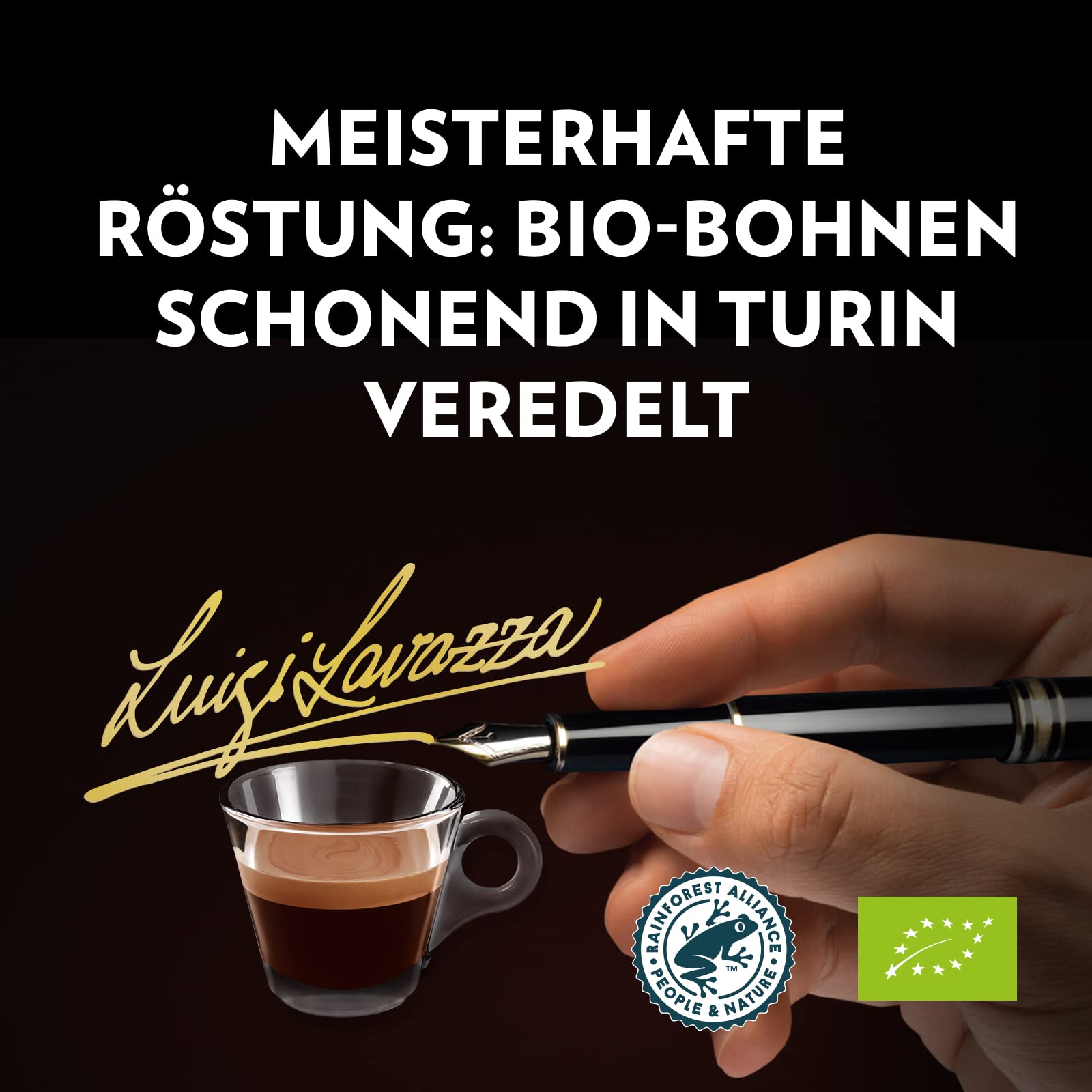 Lavazza, Espresso Maestro, Kaffeebohnen für Espressomaschinen, Ausgewogener & Aromatischer Frucht- und Blumengeschmack, Intensität 9/10, 100 % Bio Arabica & Robusta, Langsame & Sanfte Röstung, 1 Kg