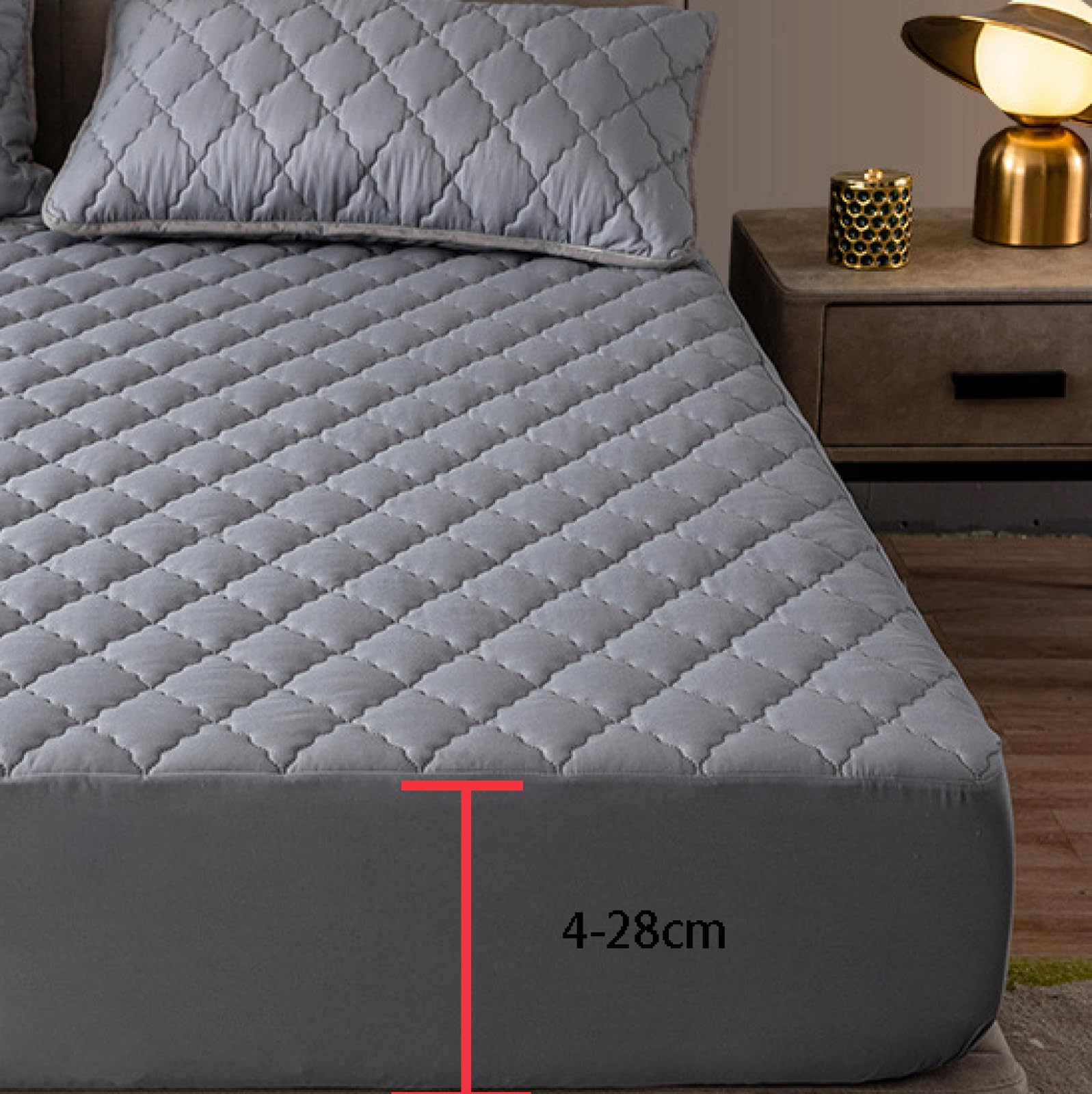FCLDESHOP sotto con Angoli,Coprimaterasso Impermeabile Trapuntato Spazzolato Tinta Unita, Lenzuolo con Angoli Tasca Profonda Letto Singolo Matrimoniale King Size,Blu,150 * 200cm (1pcs)