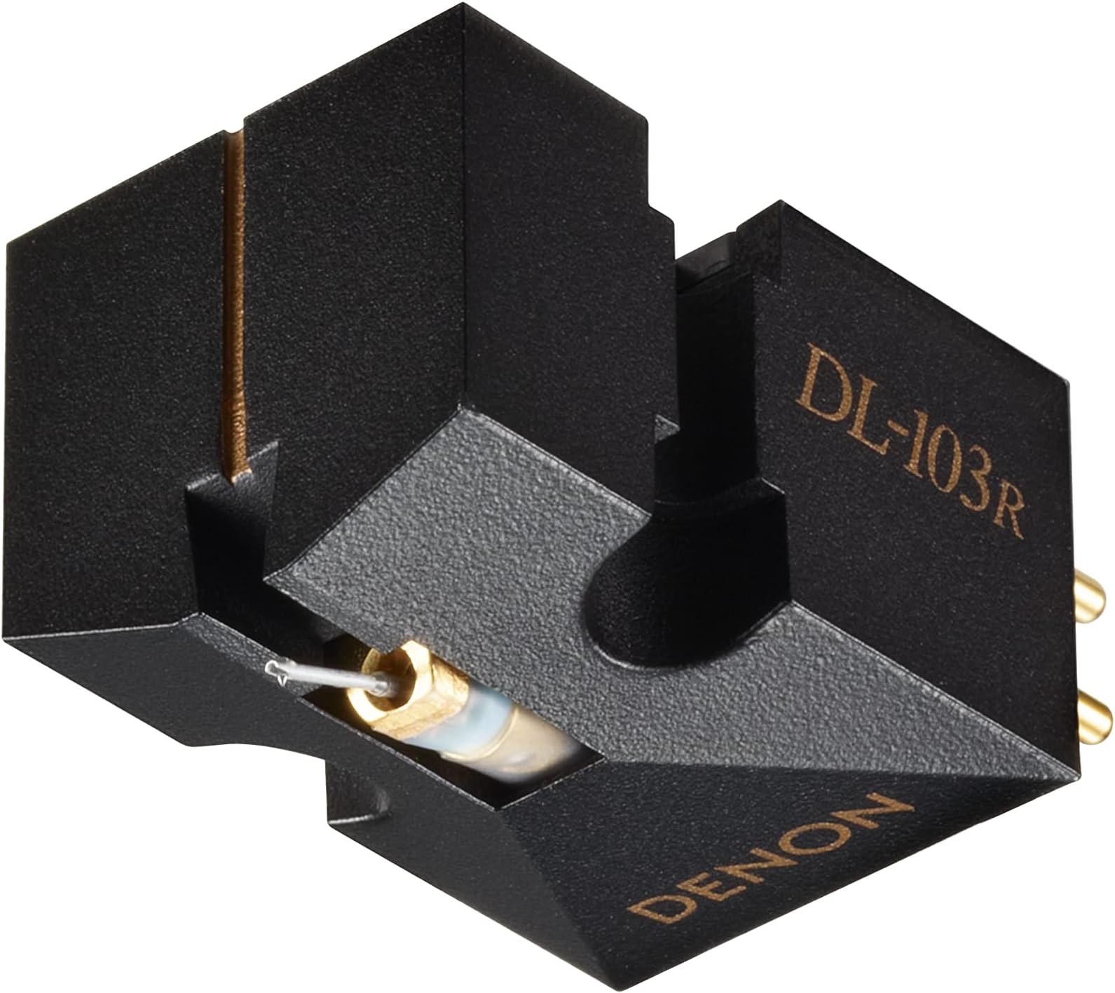 DL-103R Moving Coil Turntable Cartridge, Including Record Player Needle/Stylus for Vinyl Player, 20Hz - 45,000Hz, 14 Ohms, 0.25mV Output - Black