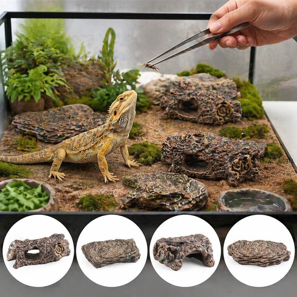 6pcs Diorama Supplies Fake Rocks, Artificial Miniature Decorative Stone for Finsh Tank, Fairy Gardens, Bonsai, DIY Crafts, Sand Table Landscape, Aquariums & Reptile Terrariums image 2
