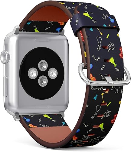 Correa compatible con Apple Watch de 1.654 in, 1.732 in, 1.772 in, 1.929 in (todas las series), correa de cuero de repuesto para pulsera, accesorio