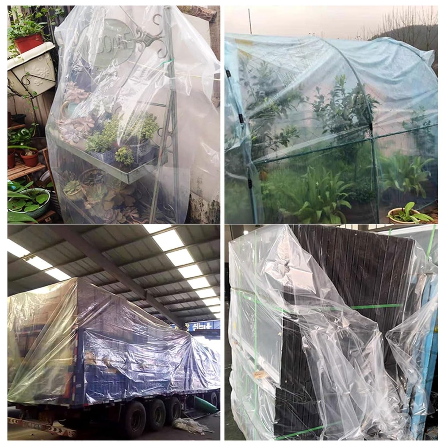 Plastico Invernadero, Polietileno,Transparente, Reutilizabl | Impermeabilización Transparente de Protección de las Plantas Láminas de Cubierta de la Película al Aire Libre Jardín(4x8M)