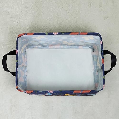 Miniatura 8 de FANKANG Contenedores de almacenamiento, cesta de lona plegable con revestimiento de polietileno impermeable, cestas de almacenamiento grandes para