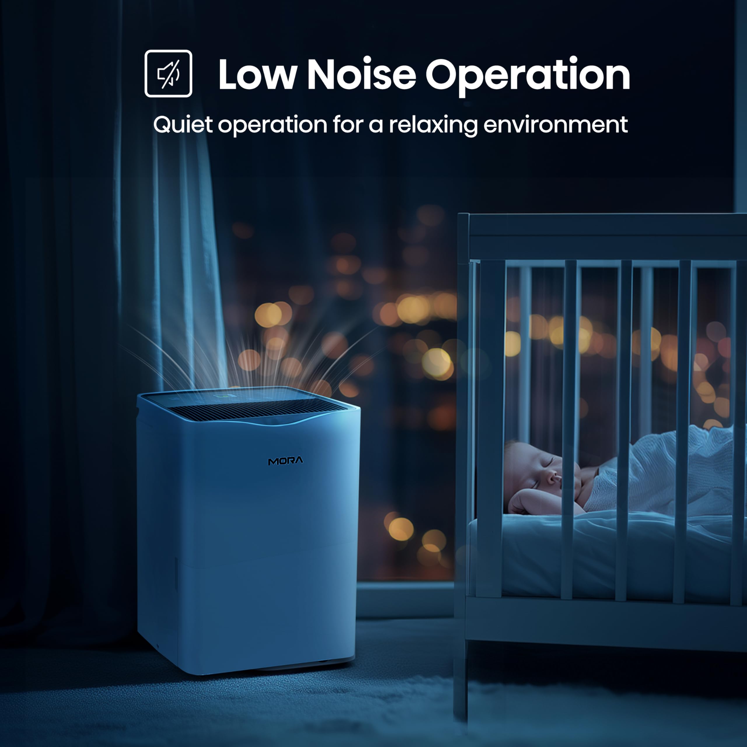 Mora Mora by Hisense - Deshumidificador de 35 pintas, para espacio de hasta 3000 pies cuadrados en casa, en sótanos y habitaciones grandes, Energy Star, funcionamiento silencioso, indicador de filtro