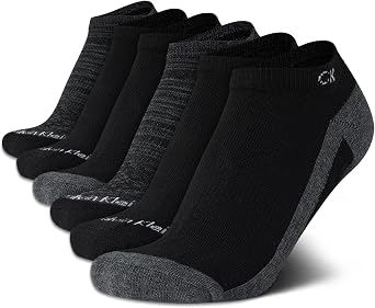 Calvin Klein Womens No Show Socks 6 Pack Cushioned Athletic Low Cut 4-10 | Breathable Padded Footbed That Sits Below the Shoe Line, Silicone Heel Grip Keeps Them Put in Sneakers, Flats and Loafers