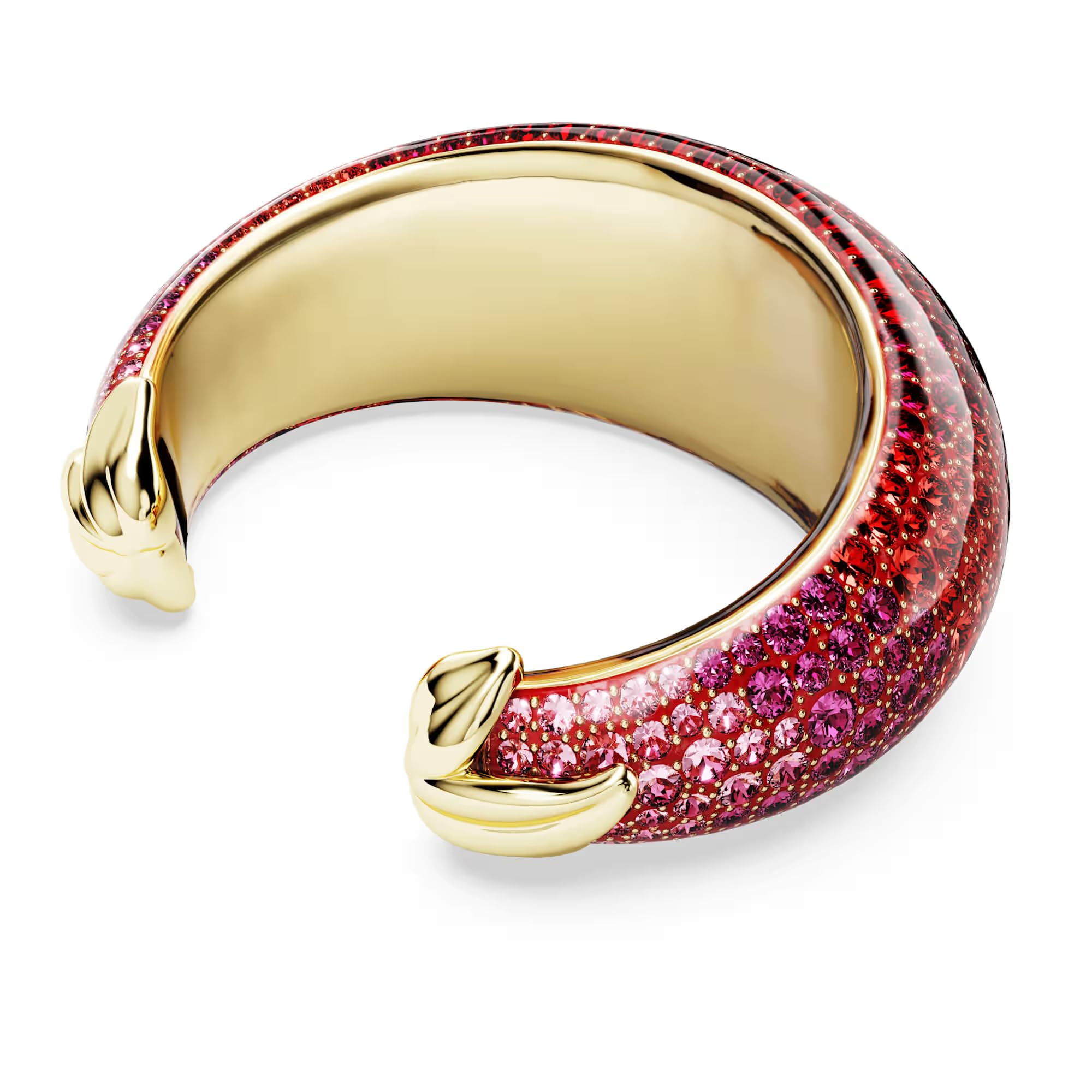 Swarovski Pulsera rígida Idyllia, Rojo, Bañado en oro, L