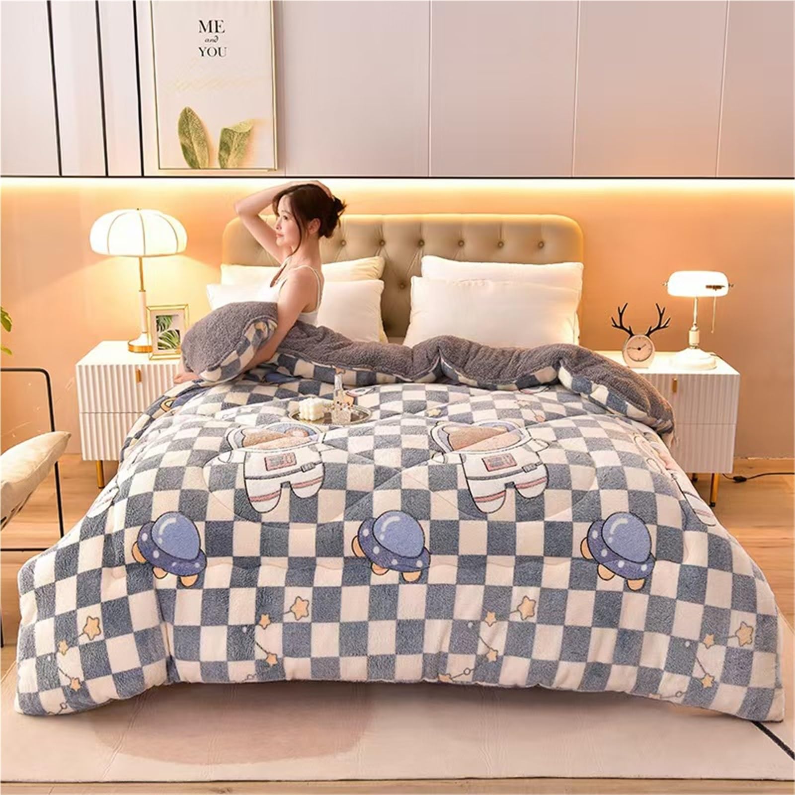 LLiuvcc Super Warm Thickened Lamb Quilt Winter Blanket，Breathable Fluffy Plush Double Sided Velvet Blanket for Home Bedroom(Color11,150x200cm(3.5KG))