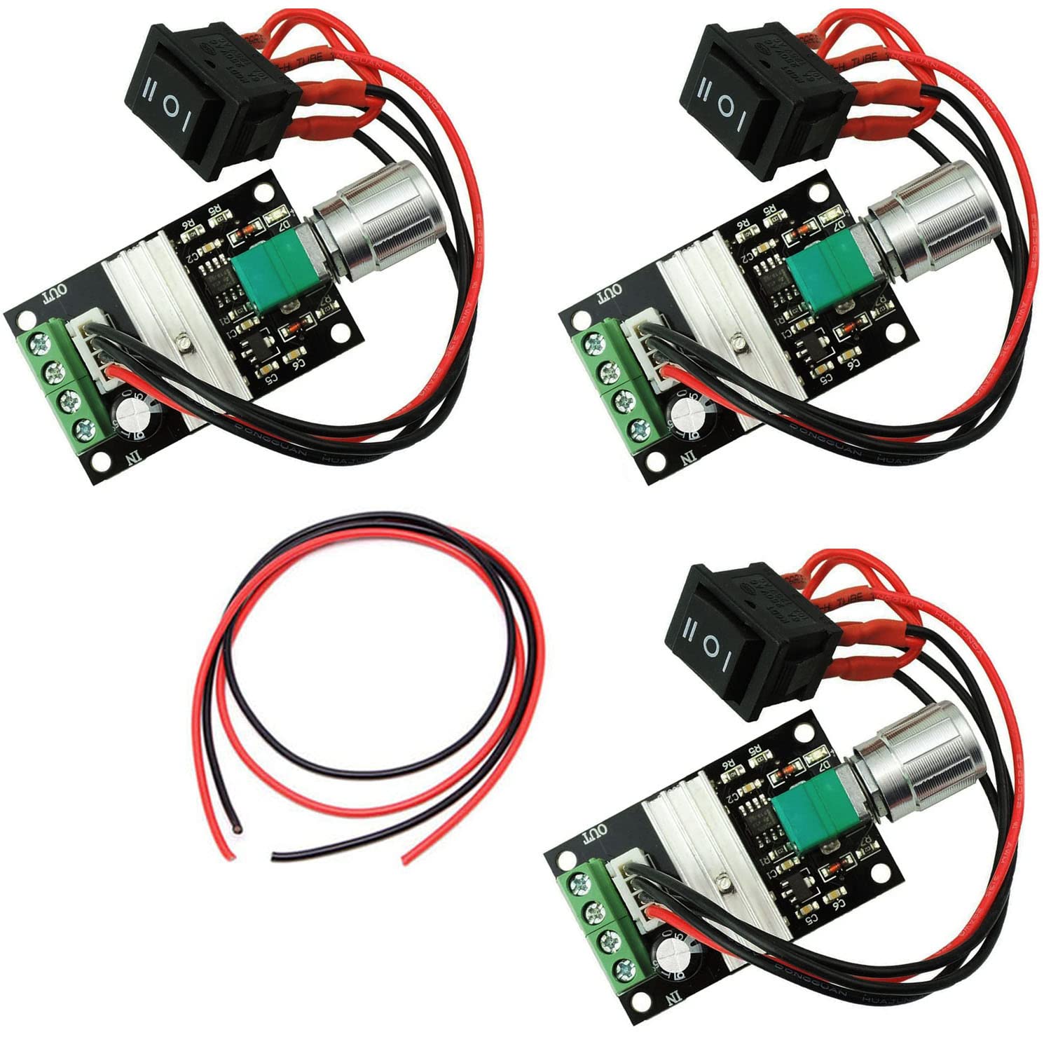RUNCCI-YUN 3Pcs DC Motor Speed Controller,3A 6V 24V 12V 3A PWM Motor ...