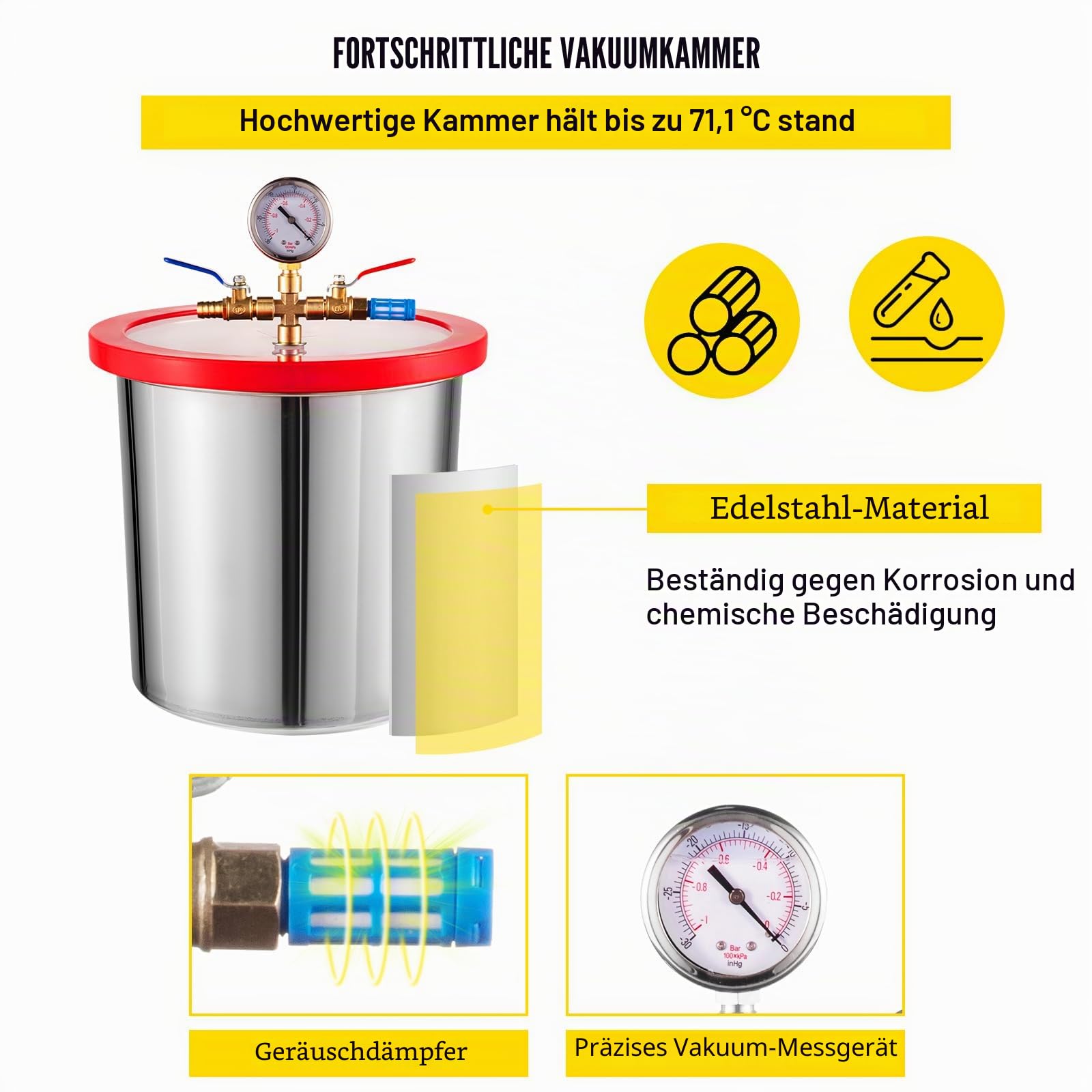 Mophorn 3CFM Vakuumpumpe des Kühlmittels 3 Gallonen Kit HLK-Pumpe Vakuumpumpe für Kühlmittelentleerung 220 V / 50 Hz