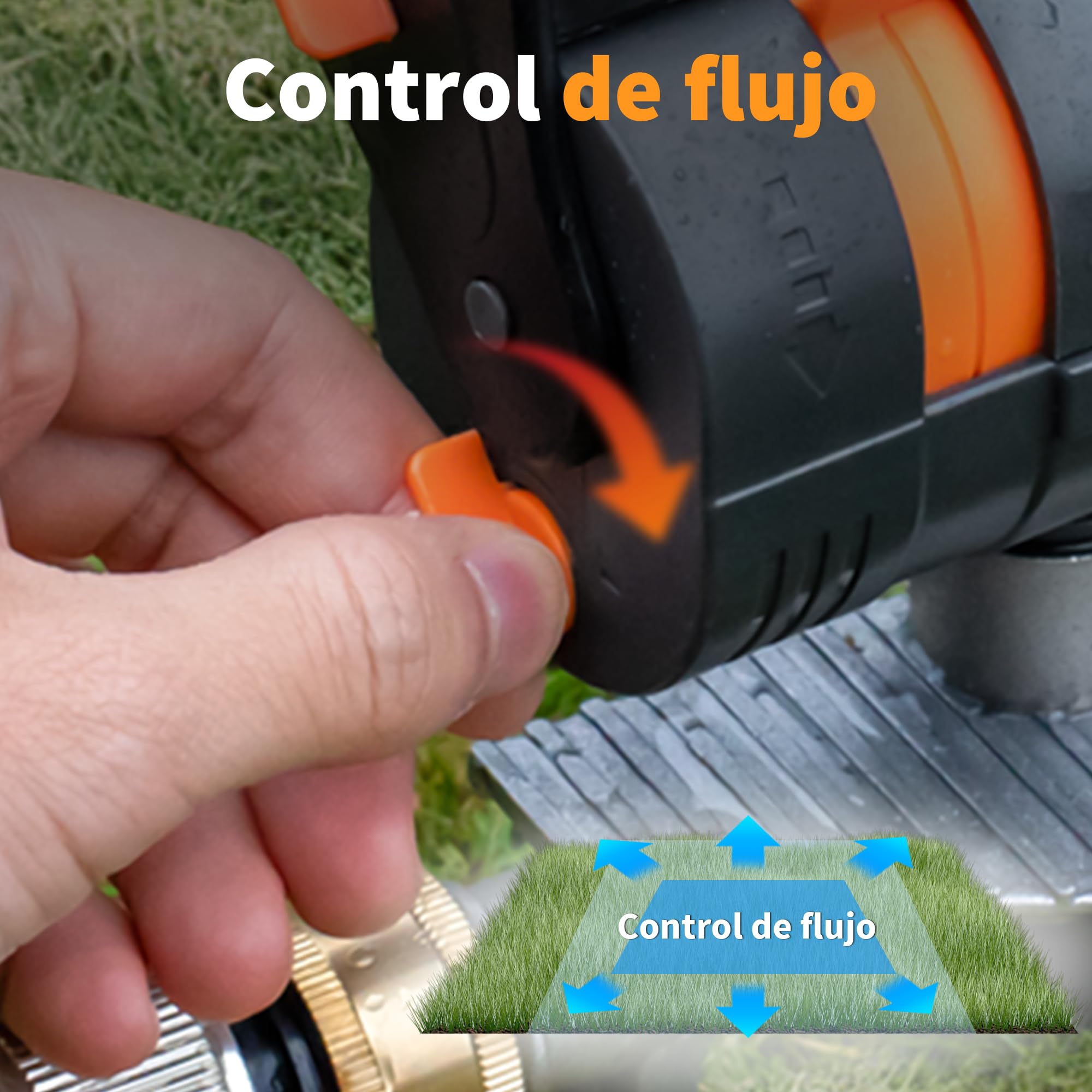 Diivoo aspersores de riego césped con Base de estaca metálica, aspersores oscilantes Turbo Ancho, Alcance y caudal Ajustables, 16 boquillas, aspersor riego de Usar para Plantas Jardines y césped