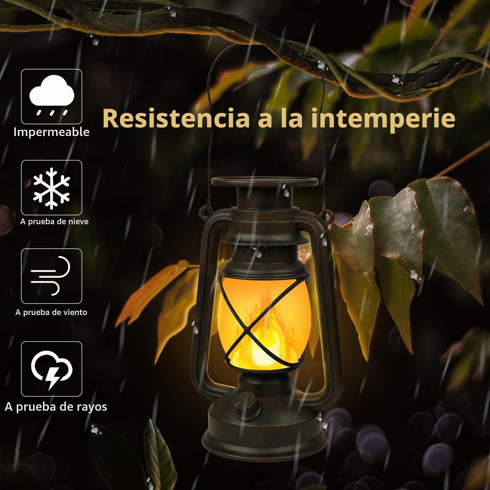 Shinmax Linterna Solar para Exterior 2 Piezas Retro Linternas Solares Colgante Efecto Llama Luz Solar Impermeable Vintage Led Linterna Lámparas Solares al Aire Libre Para Porche, Patio, Jardín,Camping