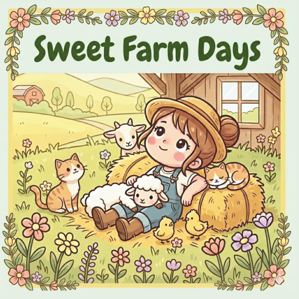 Sweet Farm Days: A Kawaii Coloring Book