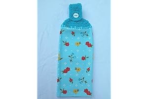 The Pioneer Woman Sweet Rose Turquoise Floral Crochet Hanging Kitchen Towel Adds...