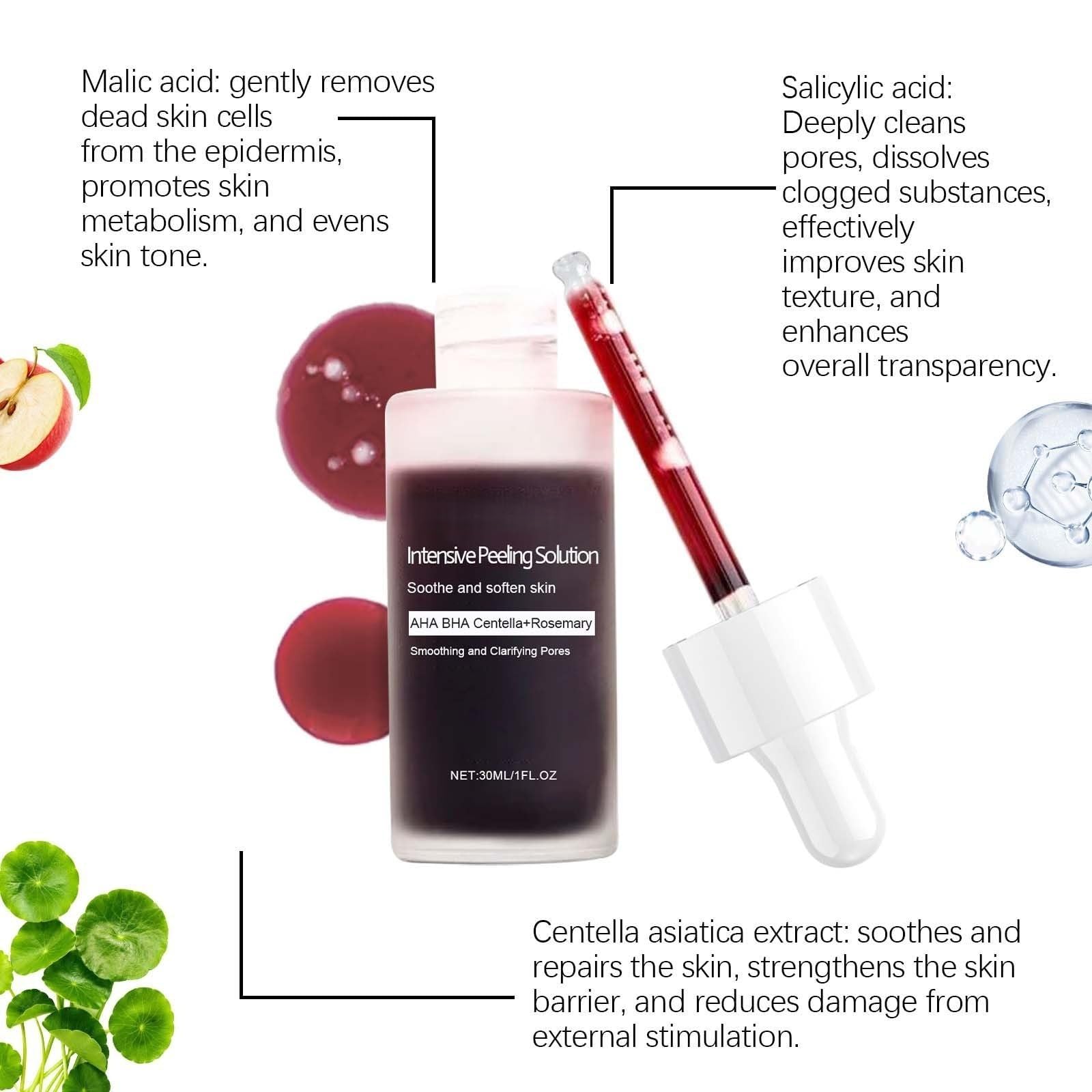 30% AHA 2% BHA Esfoliazione Serum, Brightens Smooths Skin | Multi-Acid Exfoliating Serum, Smooths Brightens, Minimizes Pores & Hydrates