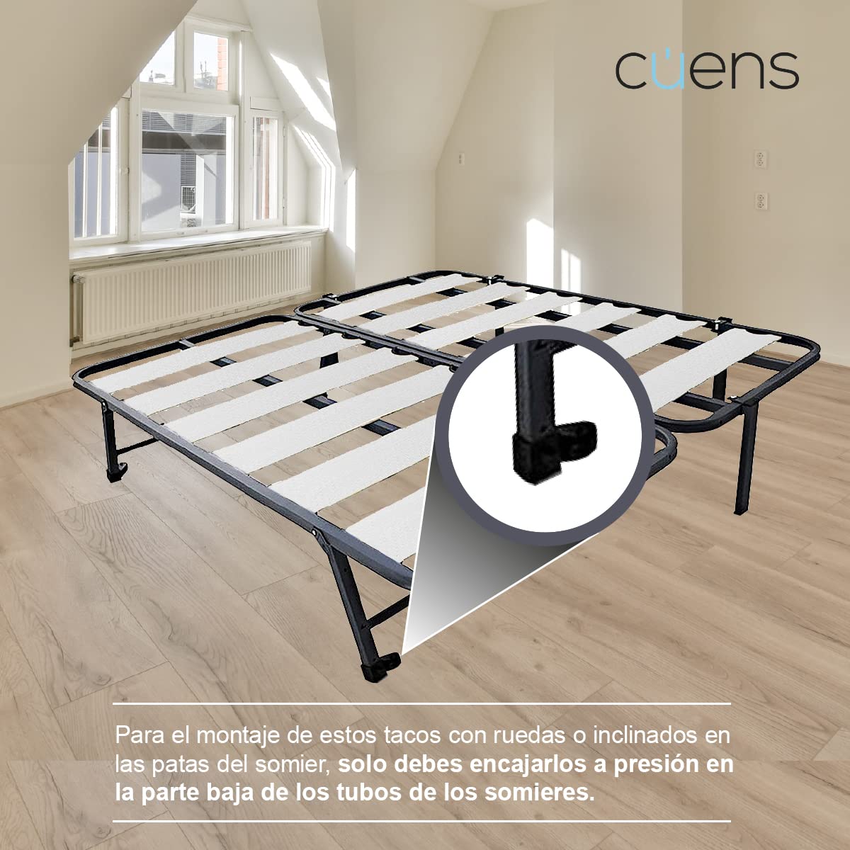 Juego de 4 Tacos para Pata somier bajo Nido 30 x 30 - Fabricados en Polipropileno copolymer - Cuens