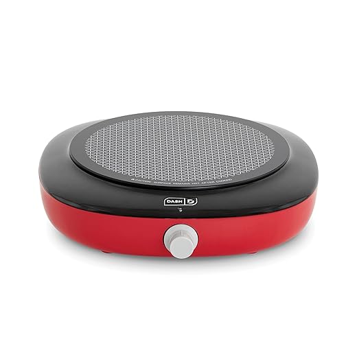 DASH Everyday Electric Cooktop with Infrared Heating, 5 Temperature Settings with Cord Storage, Perfect for RVs, Camping, Dorms, and Small Living Spaces - Red