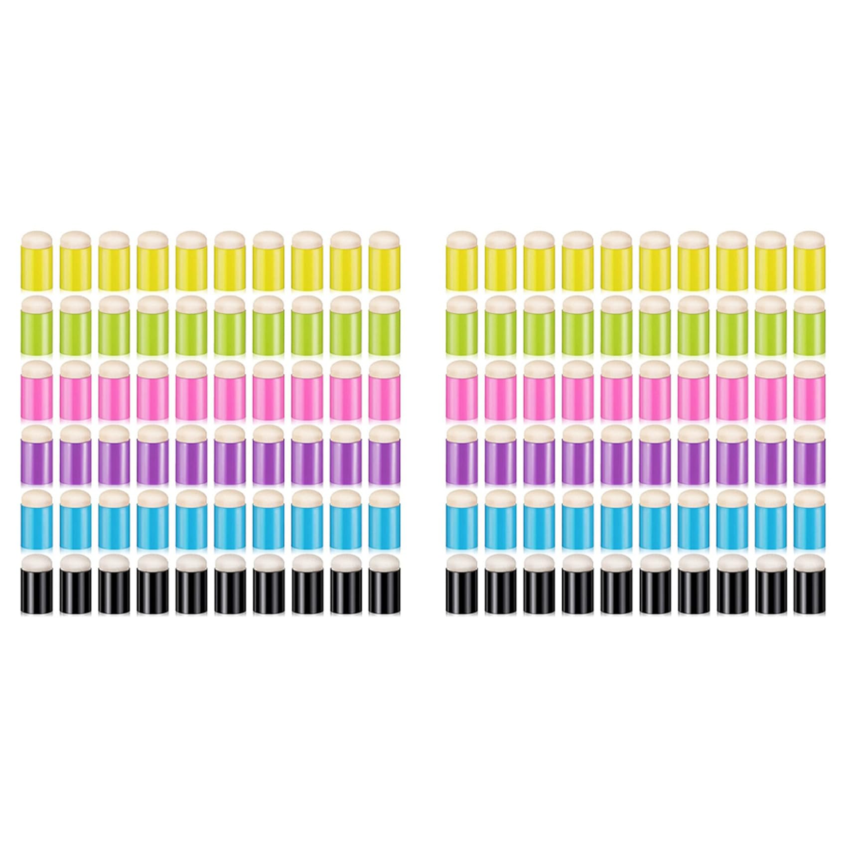 Jnchdghwa 120 Pieces Finger Sponge Daubers Finger Painting Sponge Craft Drawing Sponge Dauber Set for Painting Art Ink Crafts