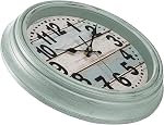 ZENFUN 12'' Round Classic Wall Clock, Battery Operated Quartz Clock Silent Non Ticking Wall Clock, Decorative for Kitchen, Home, Living Room, Farmhouse, Bedrooms, Easy to Read, Green