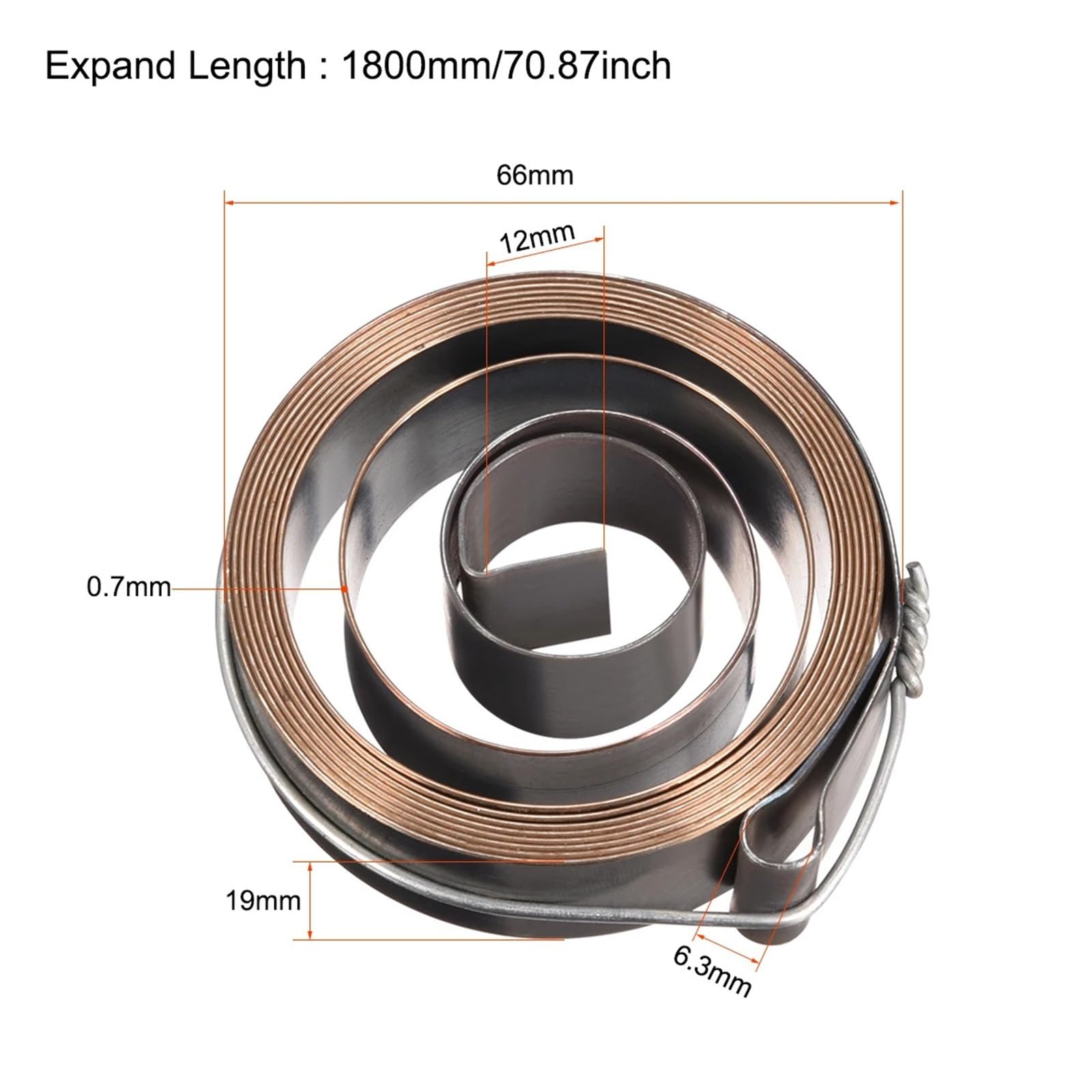 Zespół sprężyny powrotnej wrzeciona, Wiertarka Zespół cewki sprężyny powrotnej Czernienie Długość rozwinięcia 680-1800 mm OD 34-66 mm(1800mm 64x19x0.7mm)